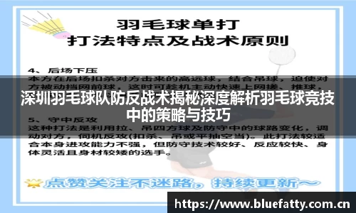 深圳羽毛球队防反战术揭秘深度解析羽毛球竞技中的策略与技巧